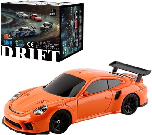 Remote Control Sports Car, 1/43 Scale 2.4G Full Proportional RC Electric Mini Racing Drift Car Model with Lights Kit RTR Version