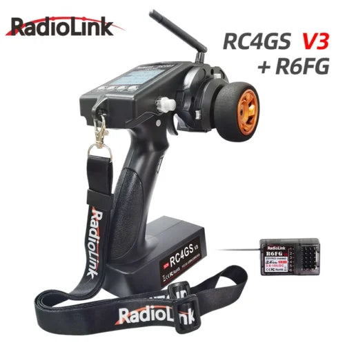 Radiolink RC4GS V3(V2 Upgrade) 5 Channels RC Radio Transmitter and Receiver R6FG Gyro Integrated Remote Control for RC Car Boat