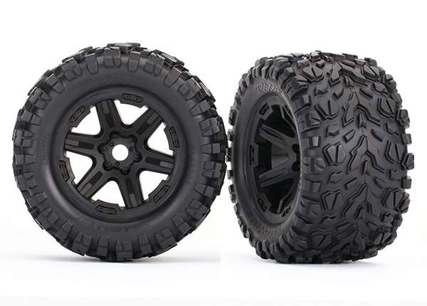 Traxxas Talon EXT Tires Mounted on Black Wheels w/17mm Splined Hex