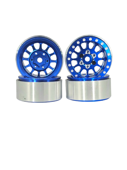 SCX24- Metal Wheel-1- Blue X1 Set