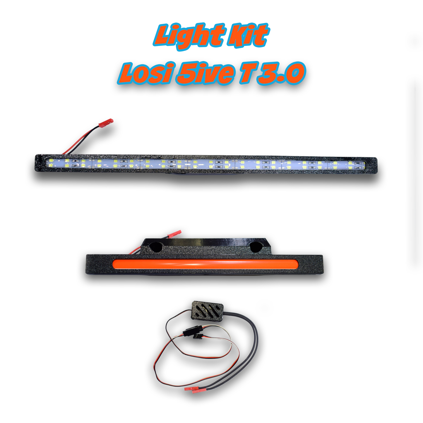 Complete Light kit for Losi 5ive T 3.0 front and rear with control unit and wires.