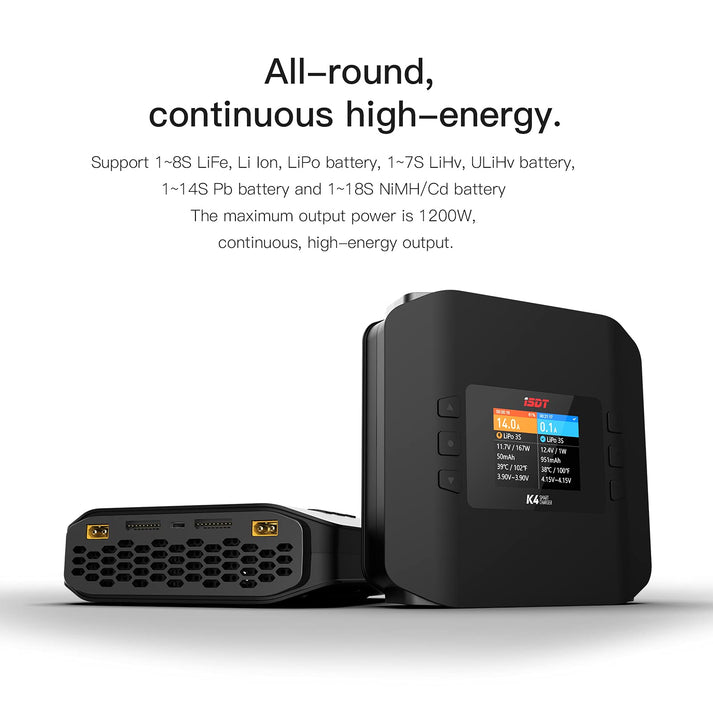 ISDT K4 1200W Dual-Channel AC/DC 8S Smart Battery Charger