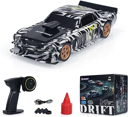 Remote Control Sports Car, 1/43 Scale 2.4G Full Proportional RC Electric Mini Racing Drift Car Model with Lights Kit RTR Version