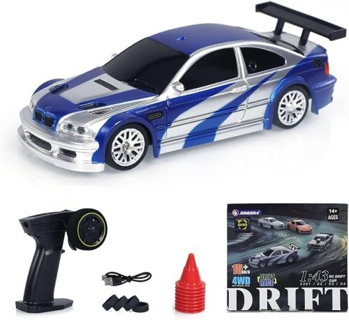 Remote Control Sports Car, 1/43 Scale 2.4G Full Proportional RC Electric Mini Racing Drift Car Model with Lights Kit RTR Version