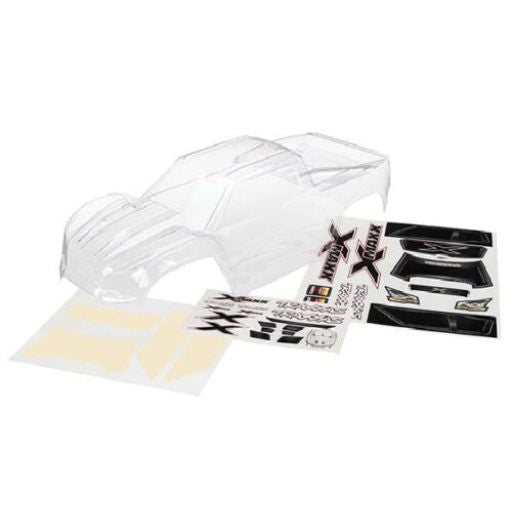 Traxxas Body, Xmaxx (clear, trimmed, requires painting)/ window masks/ decal sheet