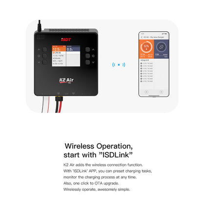 ISDT K2 Air Dual-Channel AC/DC Smart Battery Charger 200W AC / 1000W DC