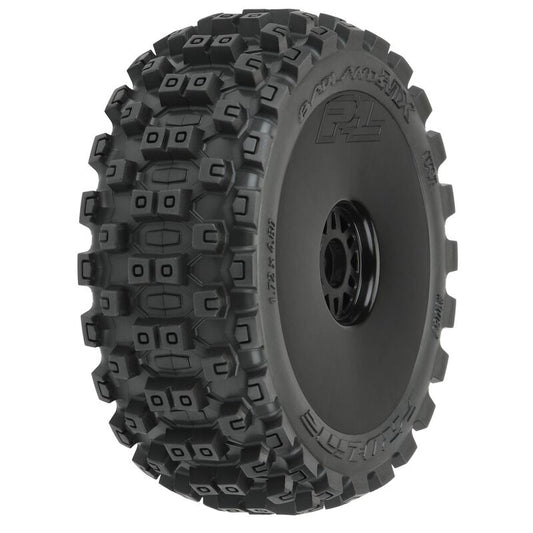 1/8 Badlands MX M2 Front/Rear Buggy Tires Mounted 17mm Black (2)