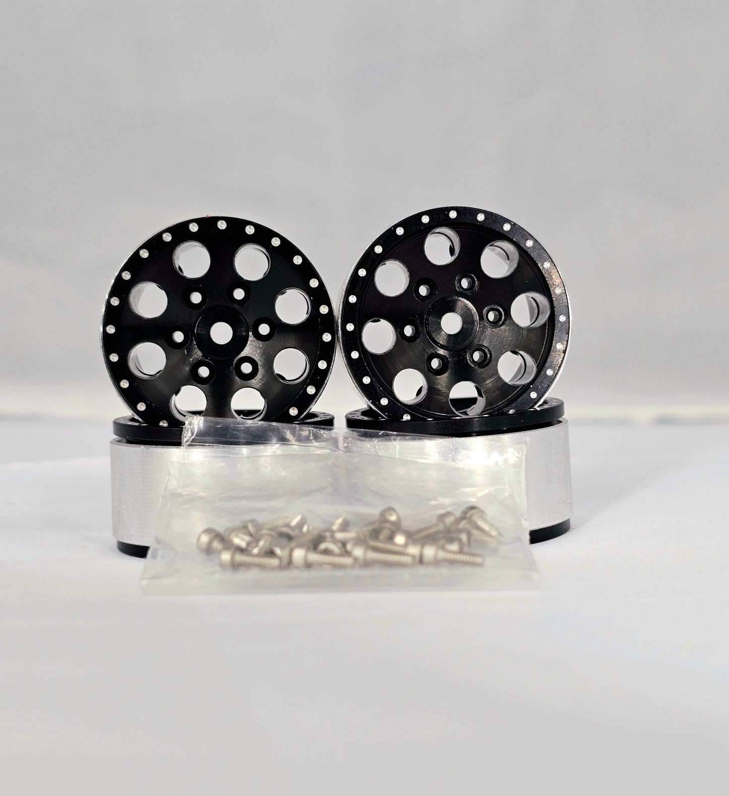 SCX24-90081 Wheel Wheel-1- Black X1 Set