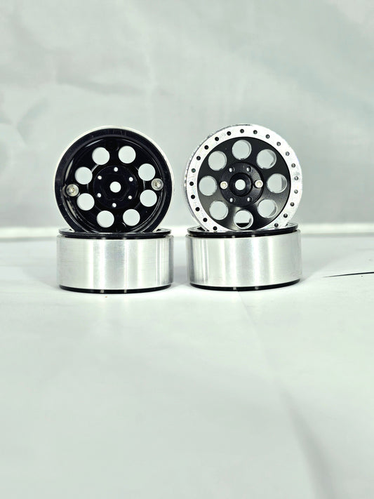 SCX24-1.3-inch metal wheel rim-6- black X1 set