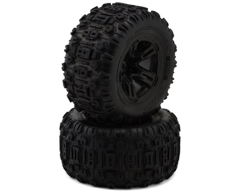 Tires & wheels, assembled, glued (3.8″ black wheels, belted Sledgehammer® tires, foam inserts) (2)