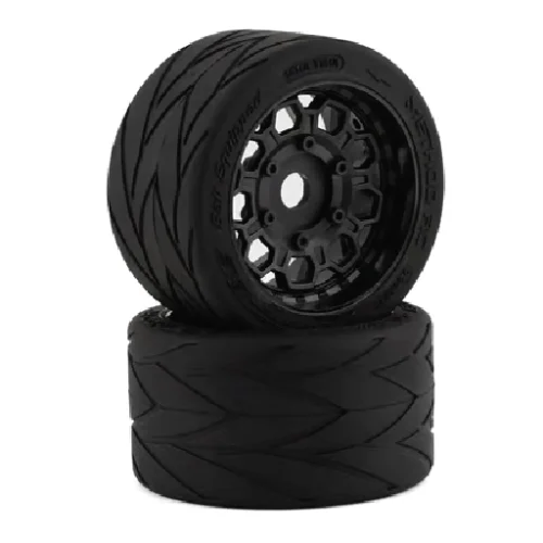 MTD1401 Velociter Belted 1/7TH  54/100mm On-Road Tire on Hive 17mm 2.9” Hex wheels, Rear (2pcs glued)