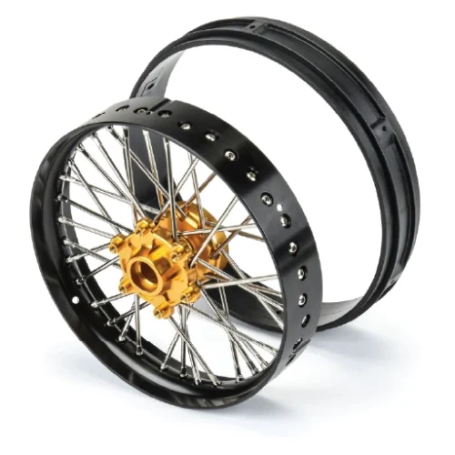 1/4 Pro-Spec Aluminum V2 Bead Front Wheel Black/Gold (1): Promoto-MX, #PRO283600T3