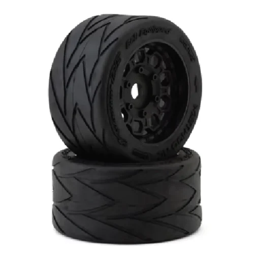 MTD1402 Velociter Belted 1/7TH  54/107mm On-Road Tire on Hive 17mm 2.9” Hex wheels, Rear (2pcs glued)