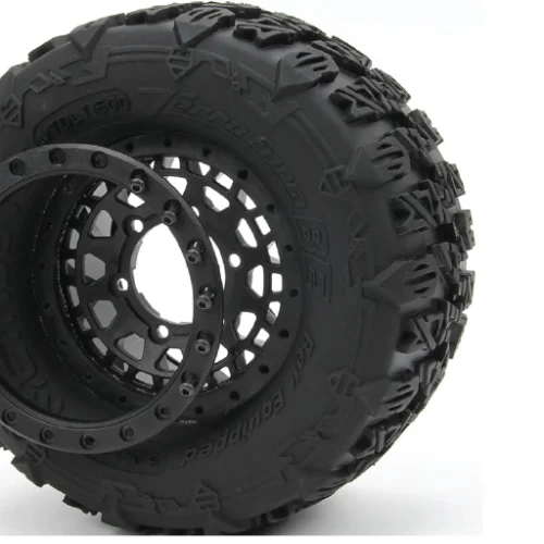 MTD1500 Terraform AllTerrain Belted 1/10th Monster Truck Tires on Array 12/14mm Hex Beadlock