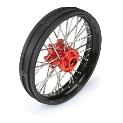 1/4 Pro-Spec Aluminum V2 Bead Front Wheel Black/Red (1): Promoto-MX ,PRO283600T2