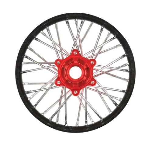 1/4 Pro-Spec Aluminum V2 Bead Rear Wheel Black/Red (1): Promoto-MXm #PRO283700T2