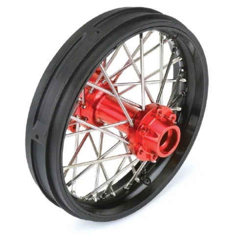 1/4 Pro-Spec Aluminum V2 Bead Rear Wheel Black/Red (1): Promoto-MXm #PRO283700T2