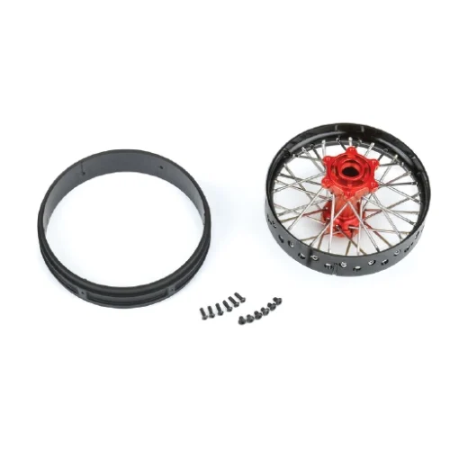 1/4 Pro-Spec Aluminum V2 Bead Rear Wheel Black/Red (1): Promoto-MXm #PRO283700T2