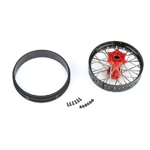 1/4 Pro-Spec Aluminum V2 Bead Rear Wheel Black/Red (1): Promoto-MXm #PRO283700T2