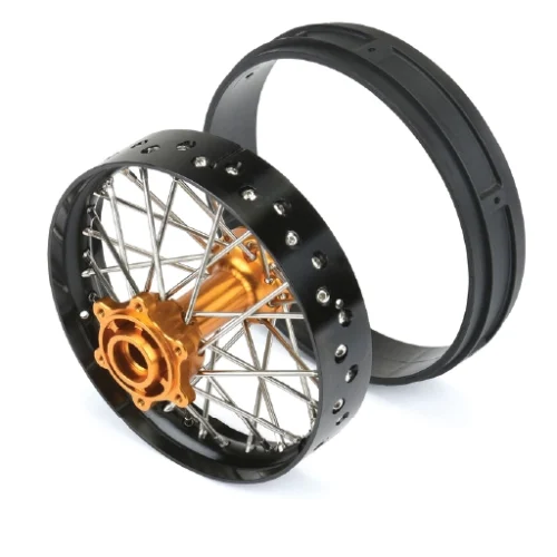 1/4 Pro-Spec Aluminum V2 Bead Rear Wheel Black/Gold (1): Promoto-MX, PRO283700T3