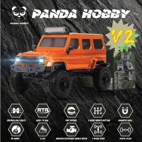 PANDA HOBBY 1/24 TETRA24X3 PORTAL EDITION V2 ,RTR SCALE MINI CRAWLER , ORANGE, PHT2402-ORV2